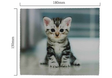 Hadřík na brýle z mikrovlákna- motiv kotě sedící