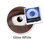 ColourVue Crazy čočky UV svítící -  Glow White (Magic)  (2 ks roční) - nedioptrické