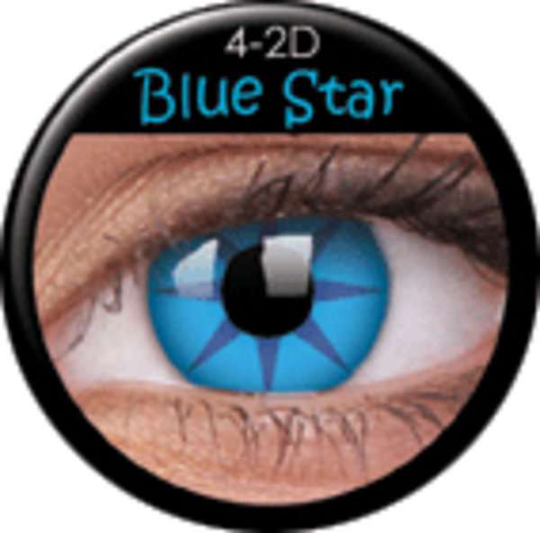 ColourVue Crazy čočky - Blue Star (2 ks roční) - nedioptrické-poškozený obal
