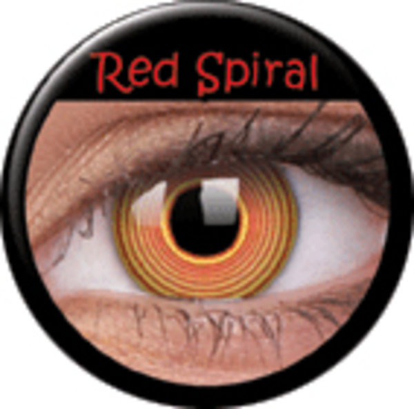 ColourVue Crazy čočky - Red Spiral (2 ks roční) - nedioptrické