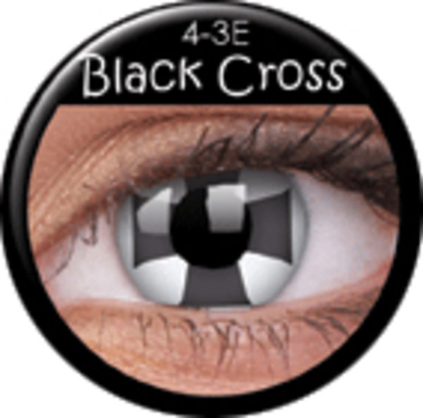 ColourVue CRAZY ČOČKY - Black Cross (2 ks tříměsíční) - nedioptrické