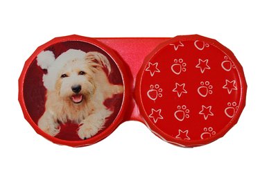 Klasické pouzdro motiv Vánoce - Pes s čepicí v červeném